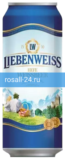 Светлое пиво Liebenweiss Hefe-Weissbier в банке