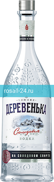 Водка Зимняя деревенька на солодовом спирте Альфа